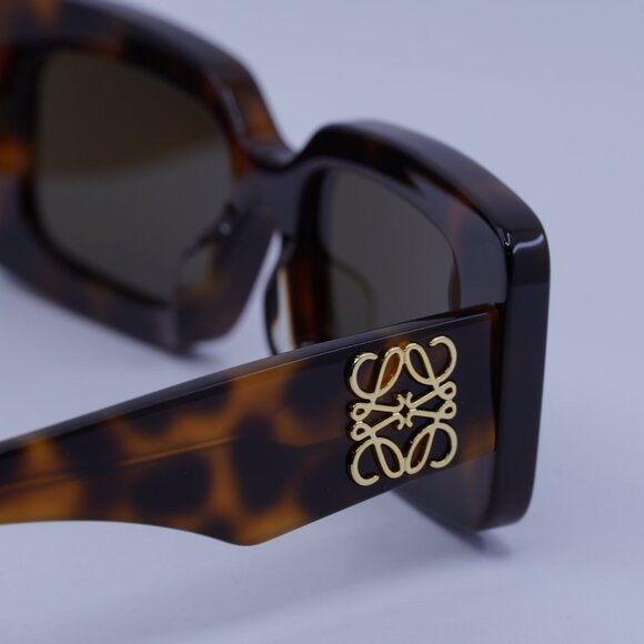 Loewe LW40102F 52E Sunglasses Dark Havana Rectangle Frame, Brown Lenses - Picture 5 of 10